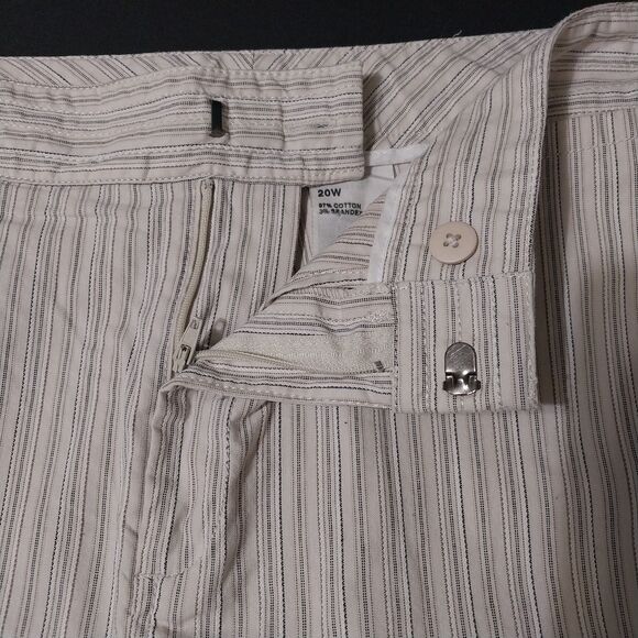 Dockers skort Womens 20W white tan brown striped built in shorts Stretch Cotton - Picture 3 of 7